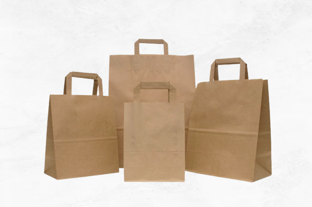 Brown Flat handles Paper bag