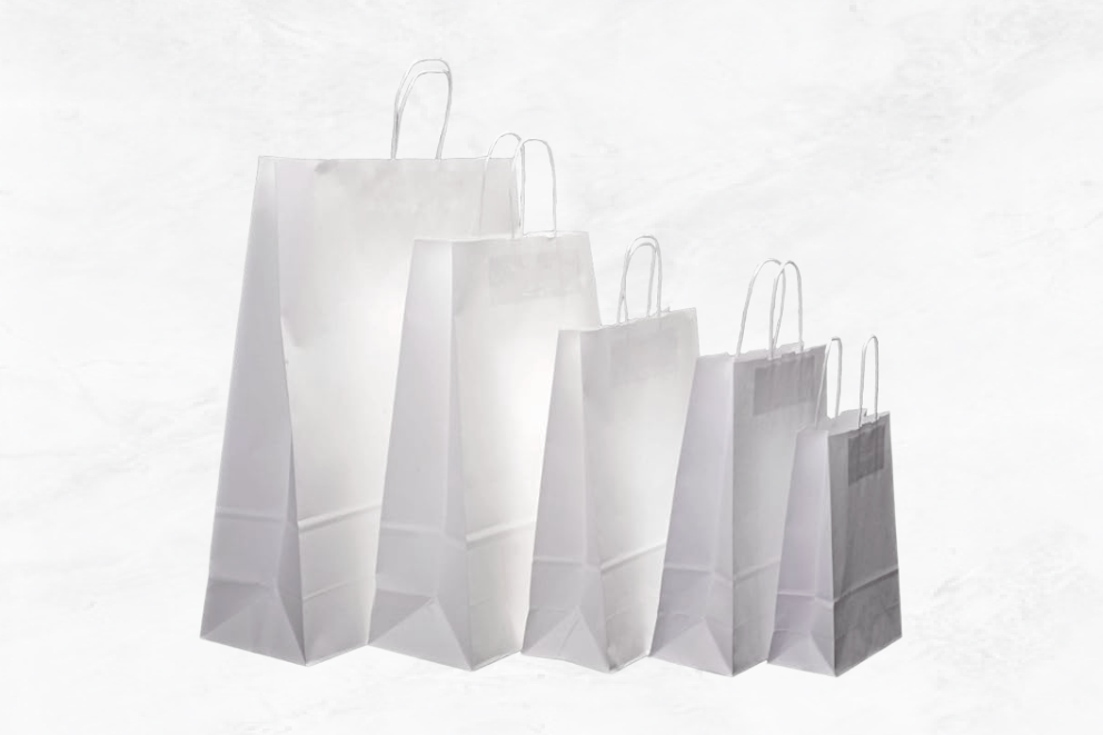 White Twisted handles Paper bag